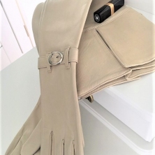 Les Beiges Super Long Leather Opera Gloves 