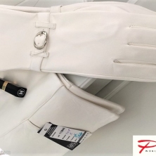 Pure White Super Long Leather Opera Gloves 