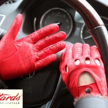  Classic Red Driving Leather Gloves