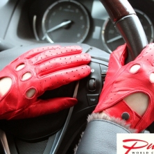  Classic Red Driving Leather Gloves