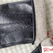 Men&#39;s Warm Black Leather Gloves